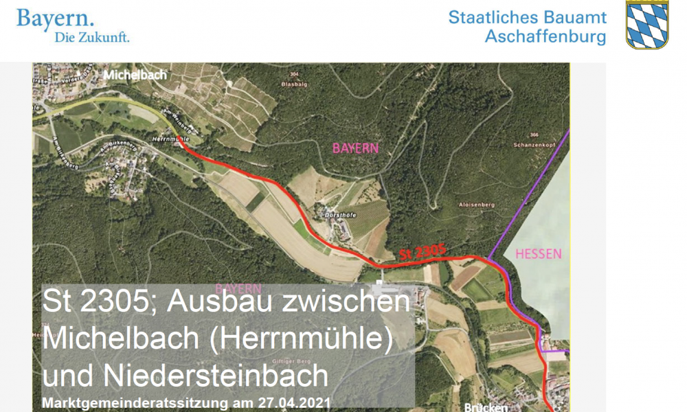 Stellungnahme zum geplanten Ausbau der ST 2305 zwischen Michelbach und Niedersteinbach