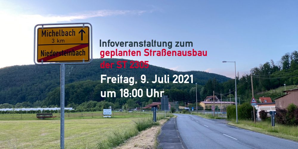 Einladung zur Informationsveranstaltung zum geplanten Straßenausbau der ST2305